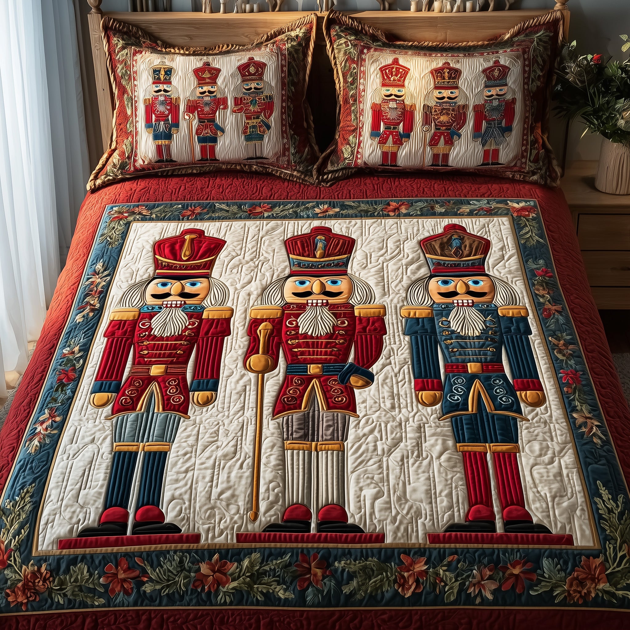 Nutcracker Quilted Bedding Set Hypoallergenic