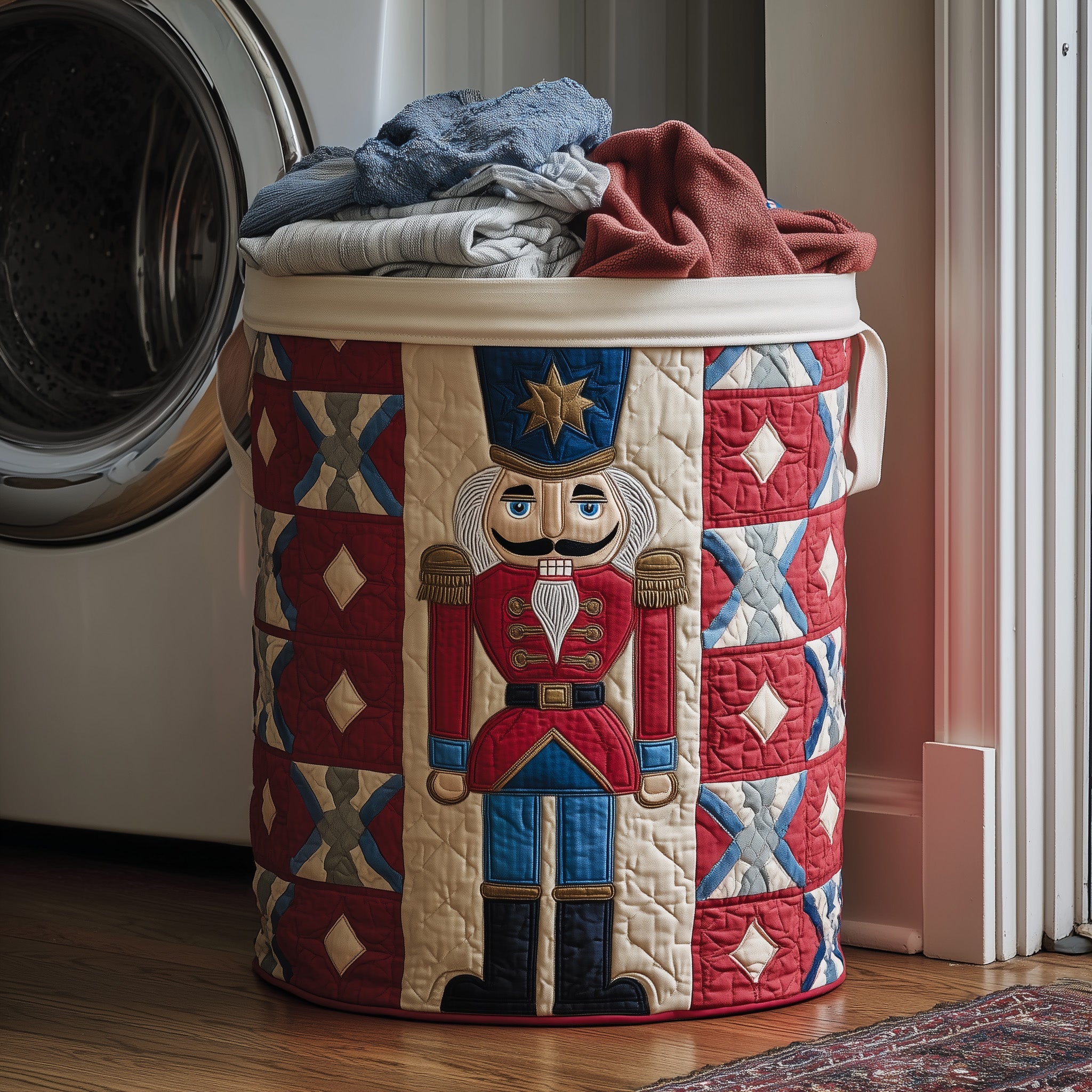Nutcracker Quilted Laundry Basket Fabric Clothes Basket Best Gifts For Collectors