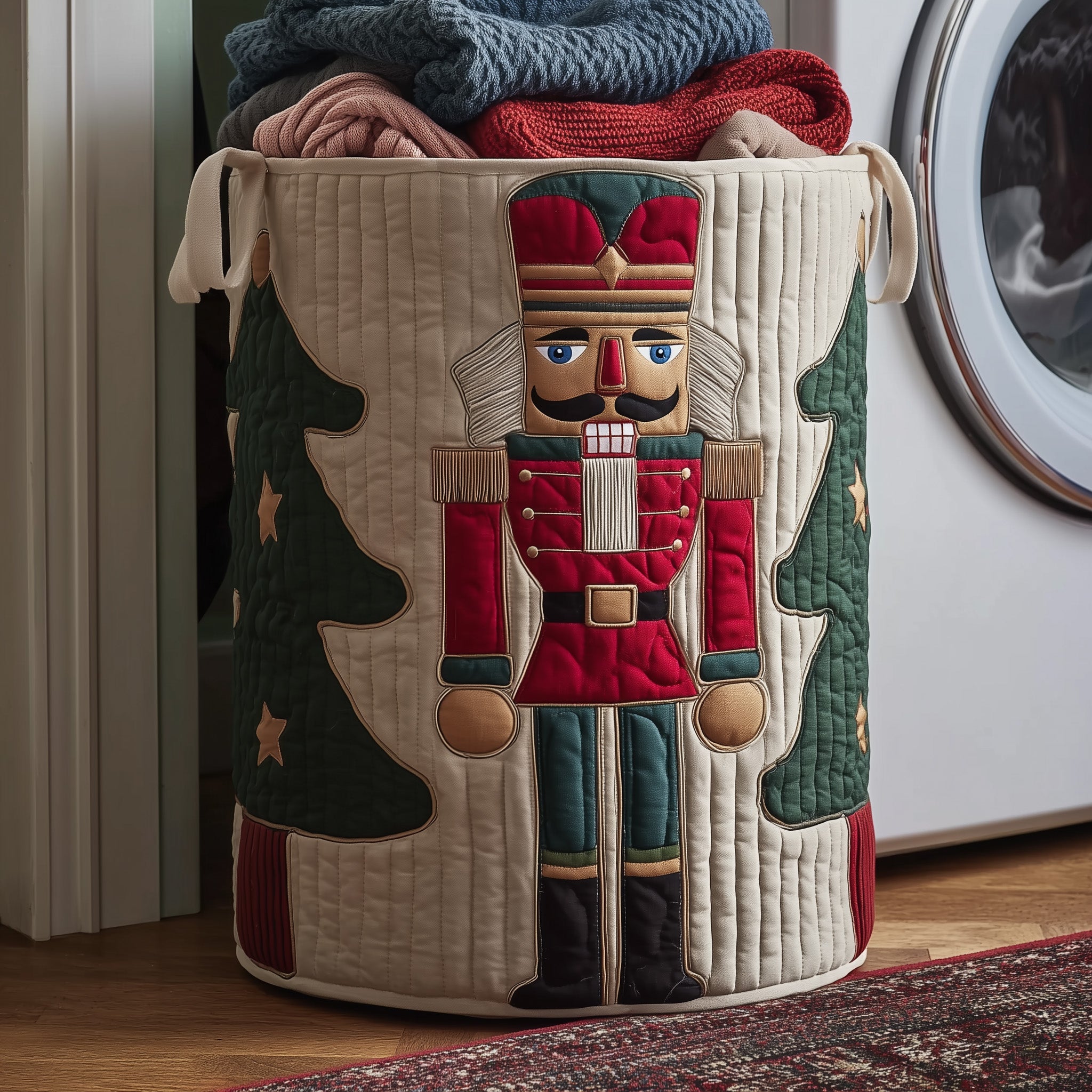 Nutcracker Quilted Laundry Basket Ideas For Christmas Family Gifts