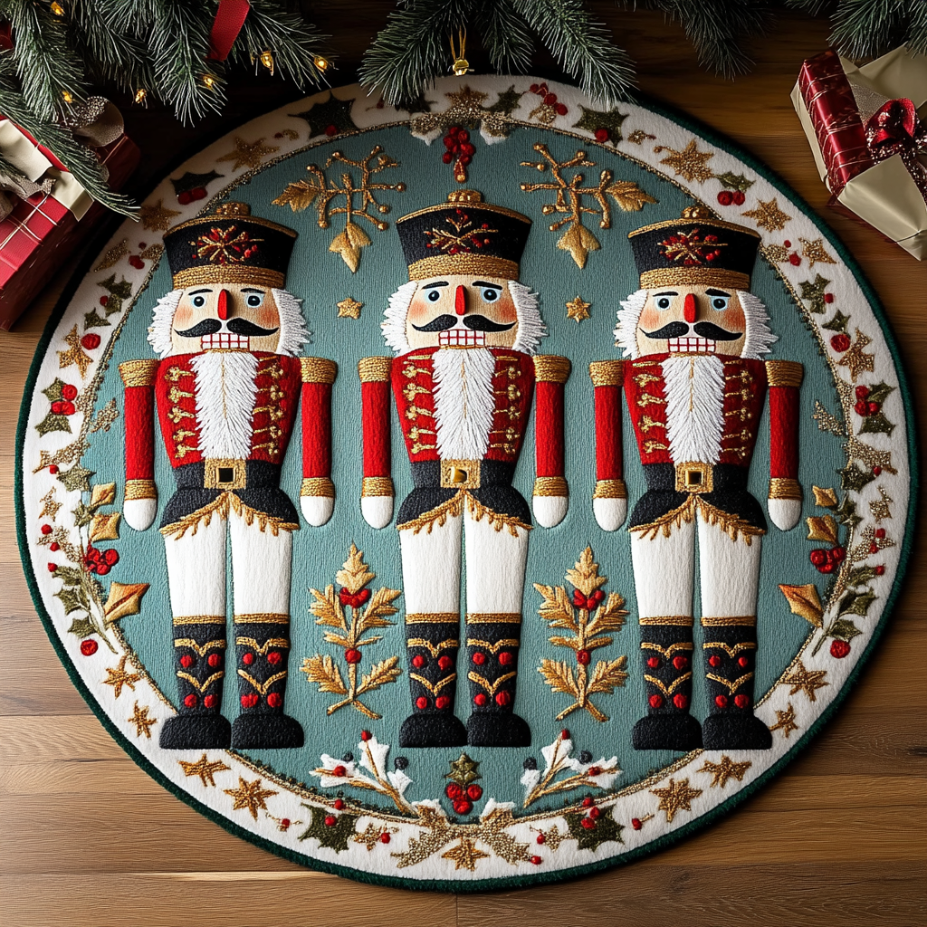 Nutcracker Quilted Round Mat Foyer Christmas Decor Unique Snowman Decorations For Tree