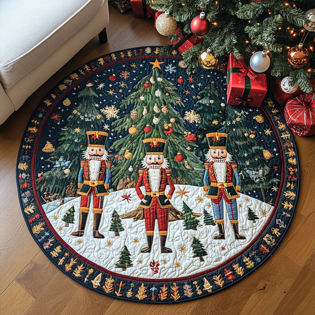 Nutcracker Quilted Round Mat Unique Front Door Decor Secret Santa Gifts For Men