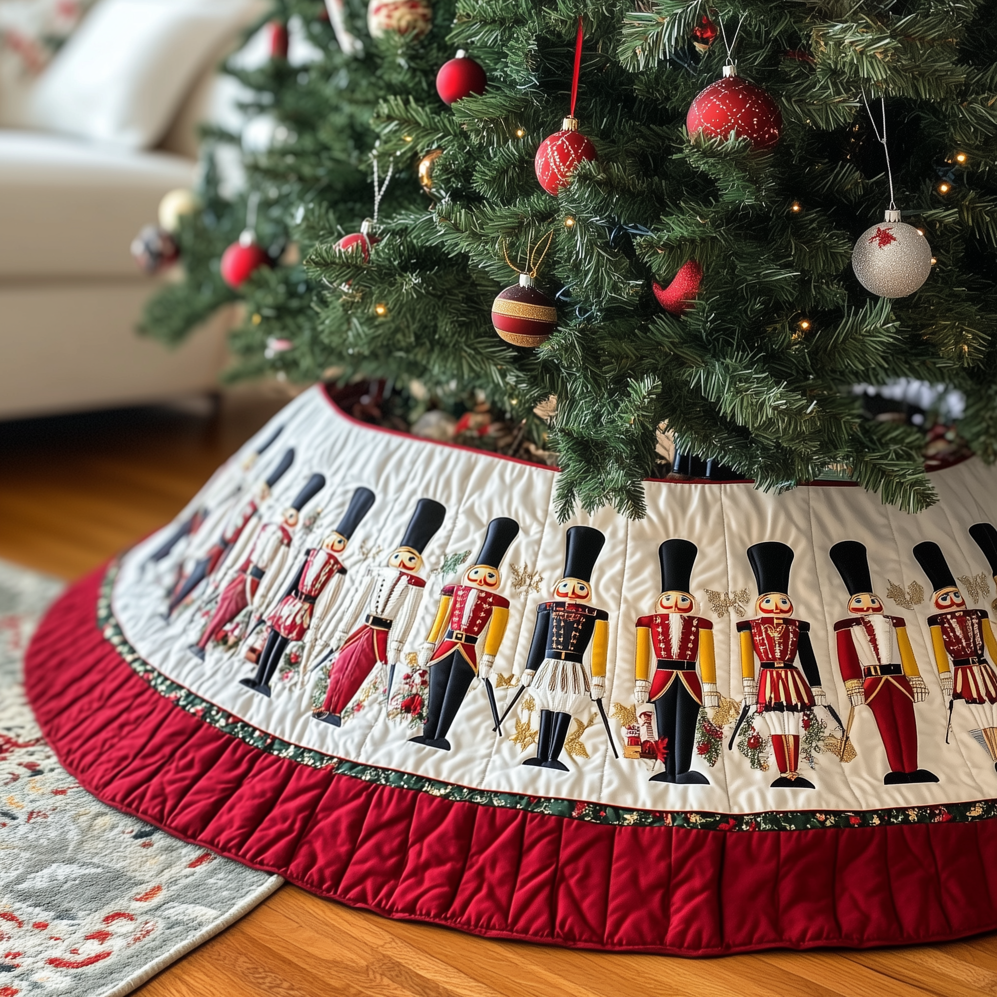 Nutcracker Quilted Tree Skirt Adorable Easter Gift Merch
