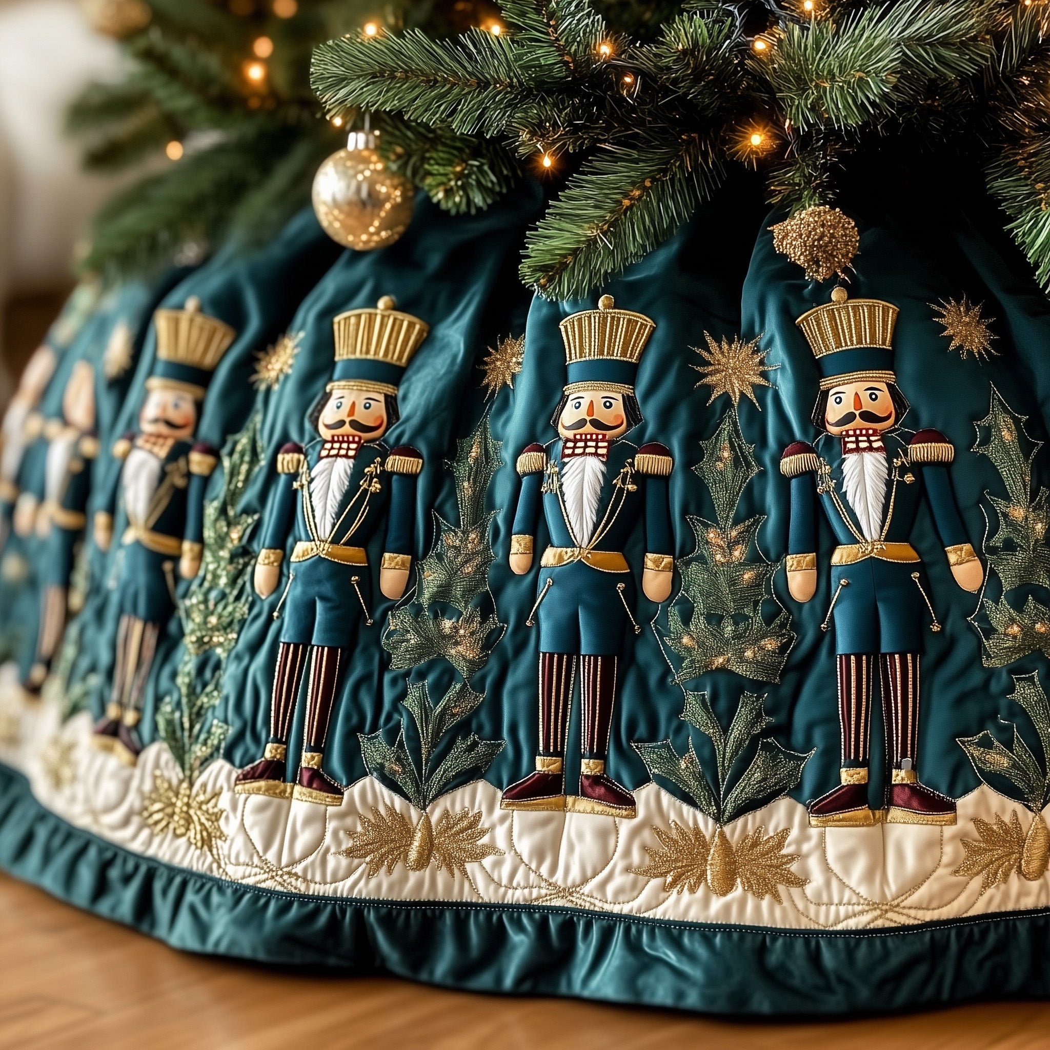 Nutcracker Quilted Tree Skirt Best New Year Gift Merch
