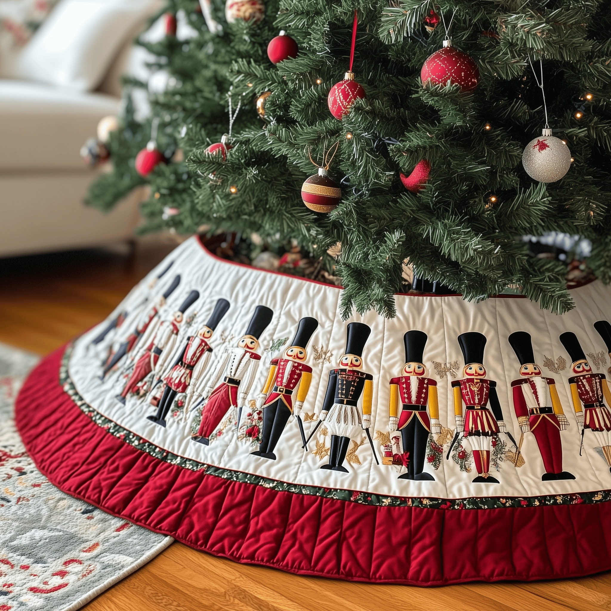Nutcracker Quilted Tree Skirt Best Xmas Tree Skirts Indoor Decorations Unique Nutcracker Gifts