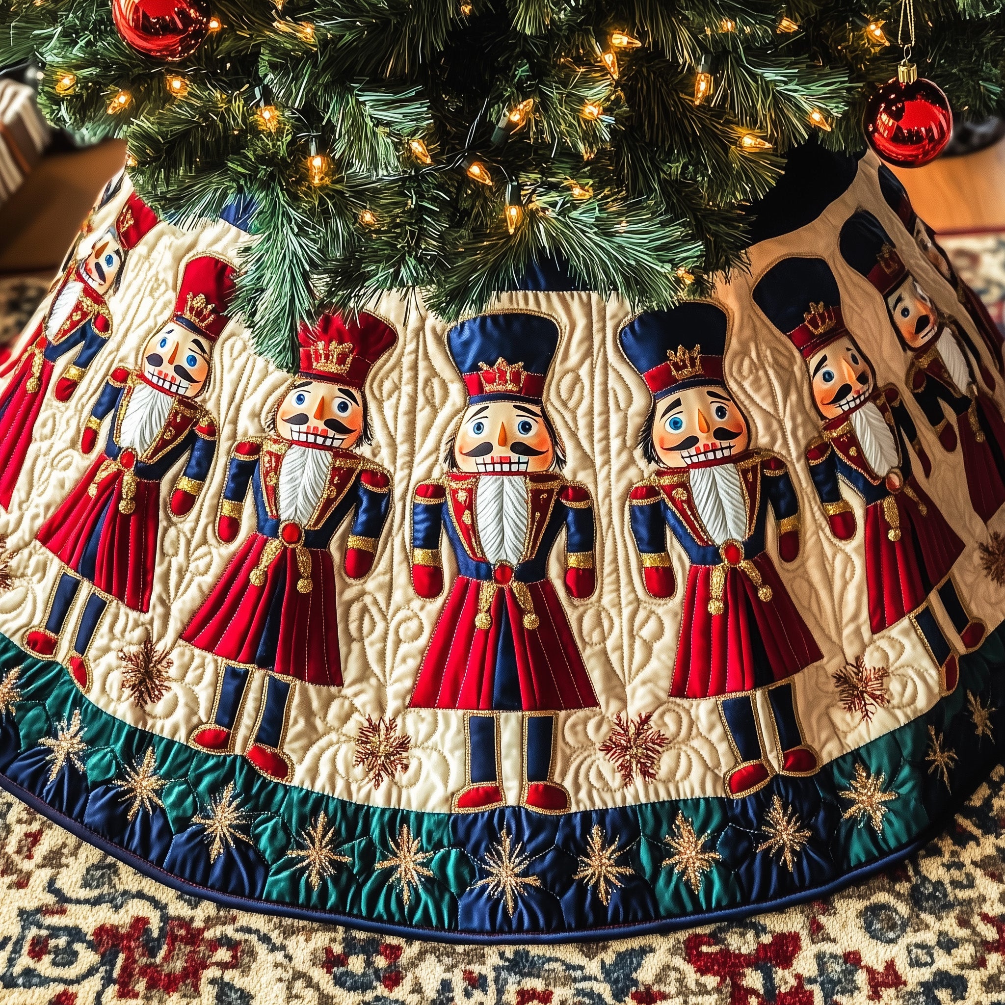Nutcracker Quilted Tree Skirt Perfect Home For Christmas Tree Merch