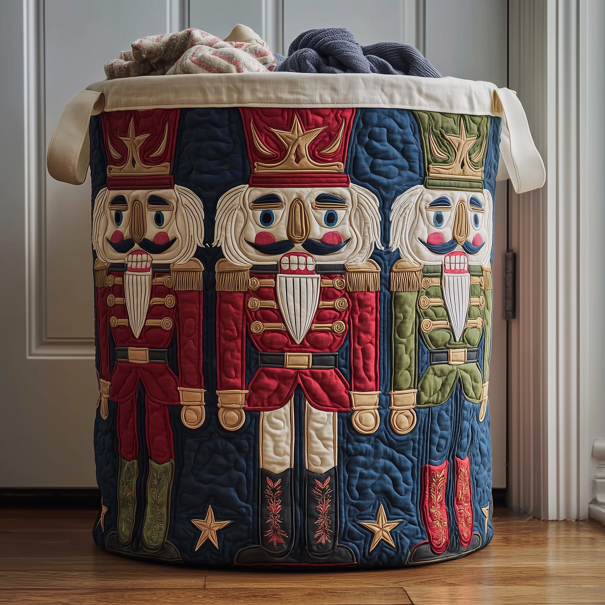 Nutcracker Soldier Quilted Laundry Basket Nutcracker Christmas Gifts