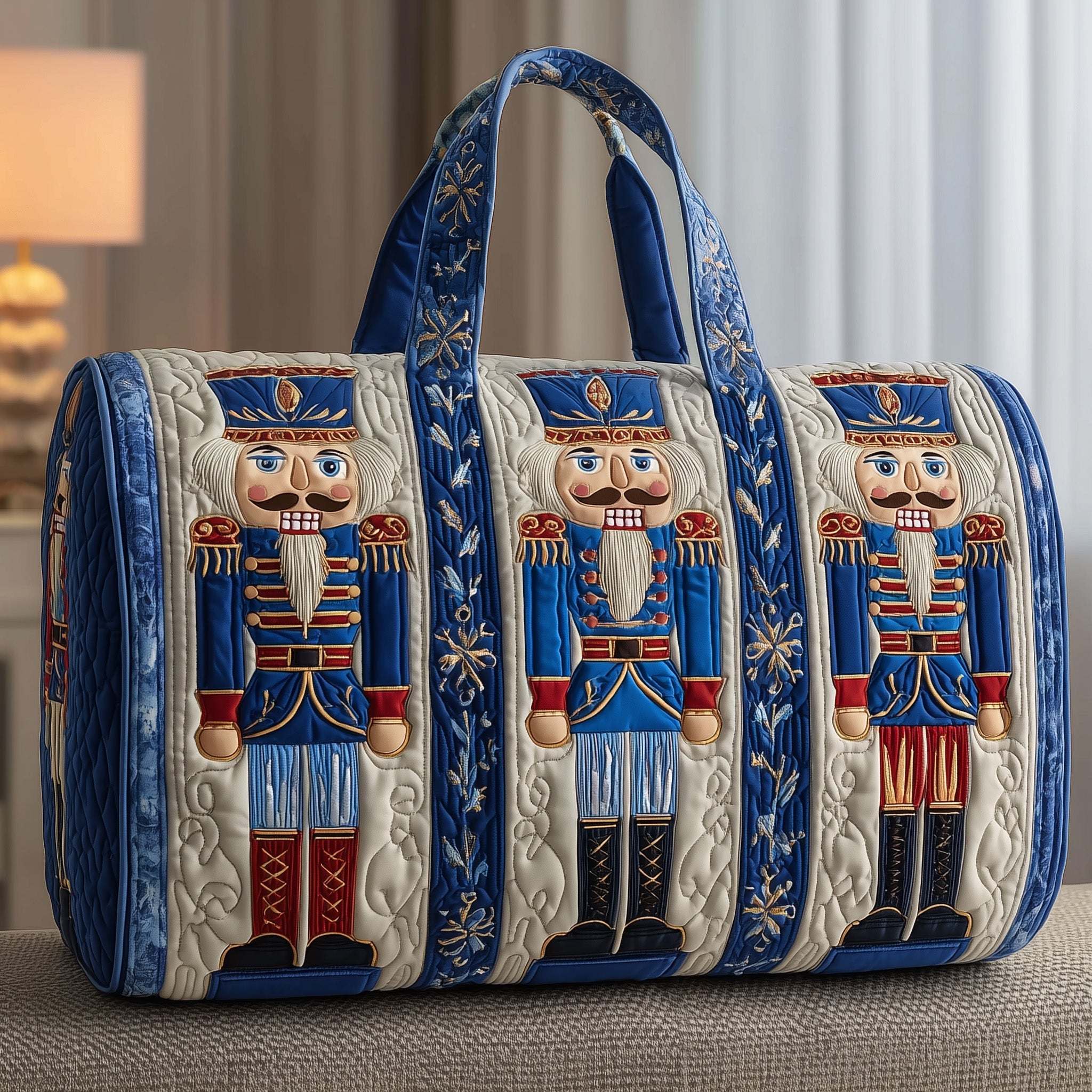 Nutcracker Soldiers Quilted Duffle Bag Gift For Family