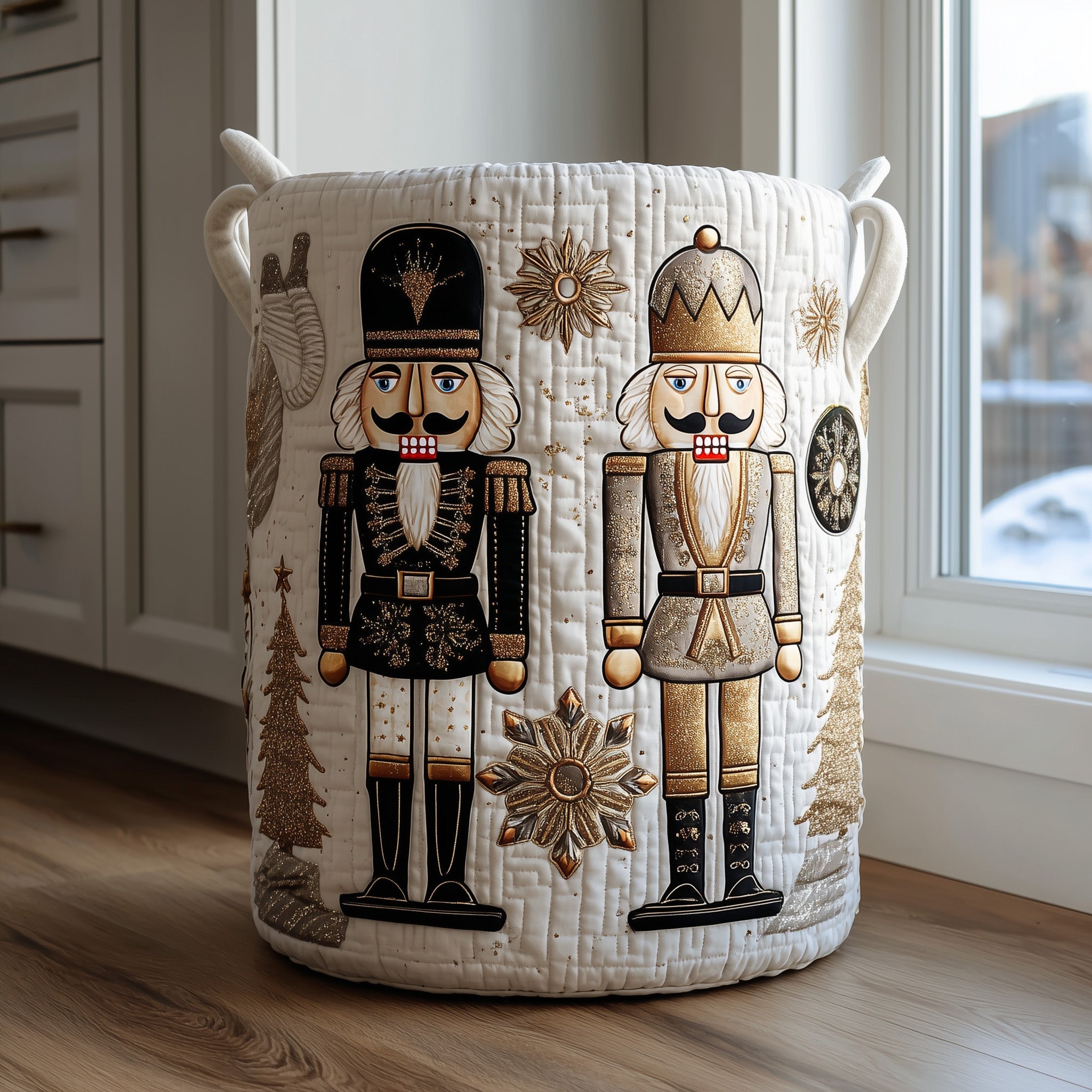 Nutcracker Spirit Quilted Laundry Basket Christmas Gift Ideas For Family Gift Exchange
