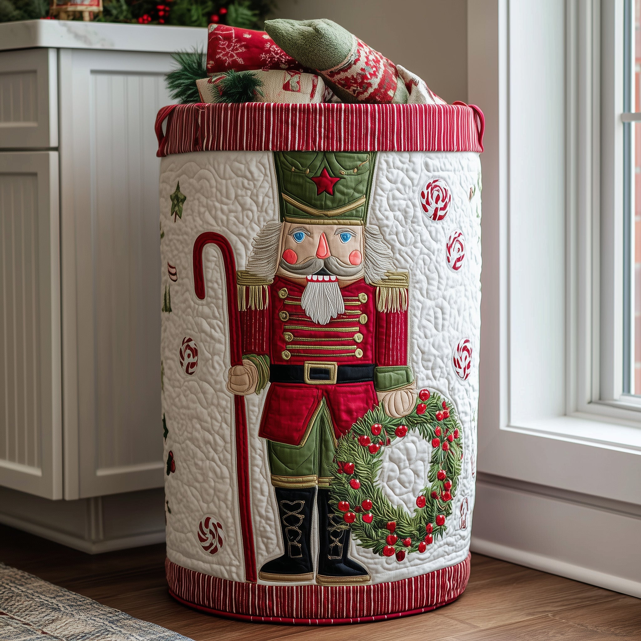Nutcracker Spirit Quilted Laundry Basket Christmas Ideas For Family