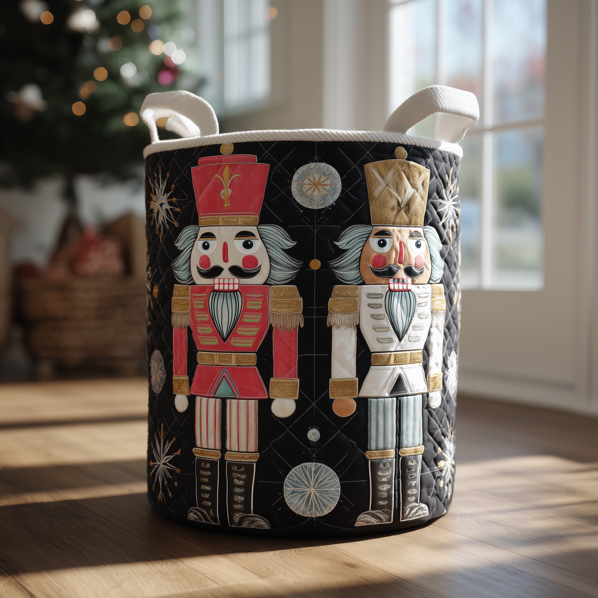 Nutcracker Spirit Quilted Laundry Basket Family Gift Ideas For Xmas
