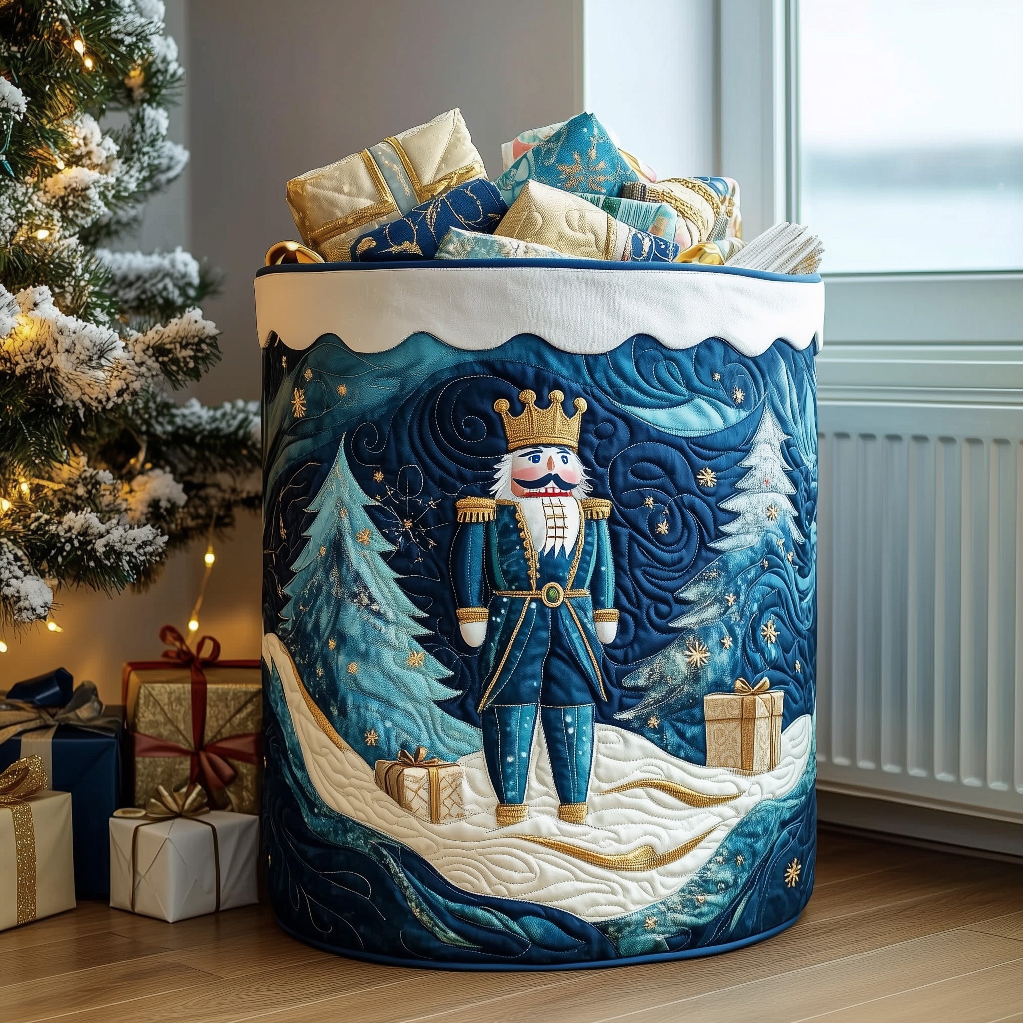 Nutcracker Spirit Quilted Laundry Basket Great Family Xmas Gifts