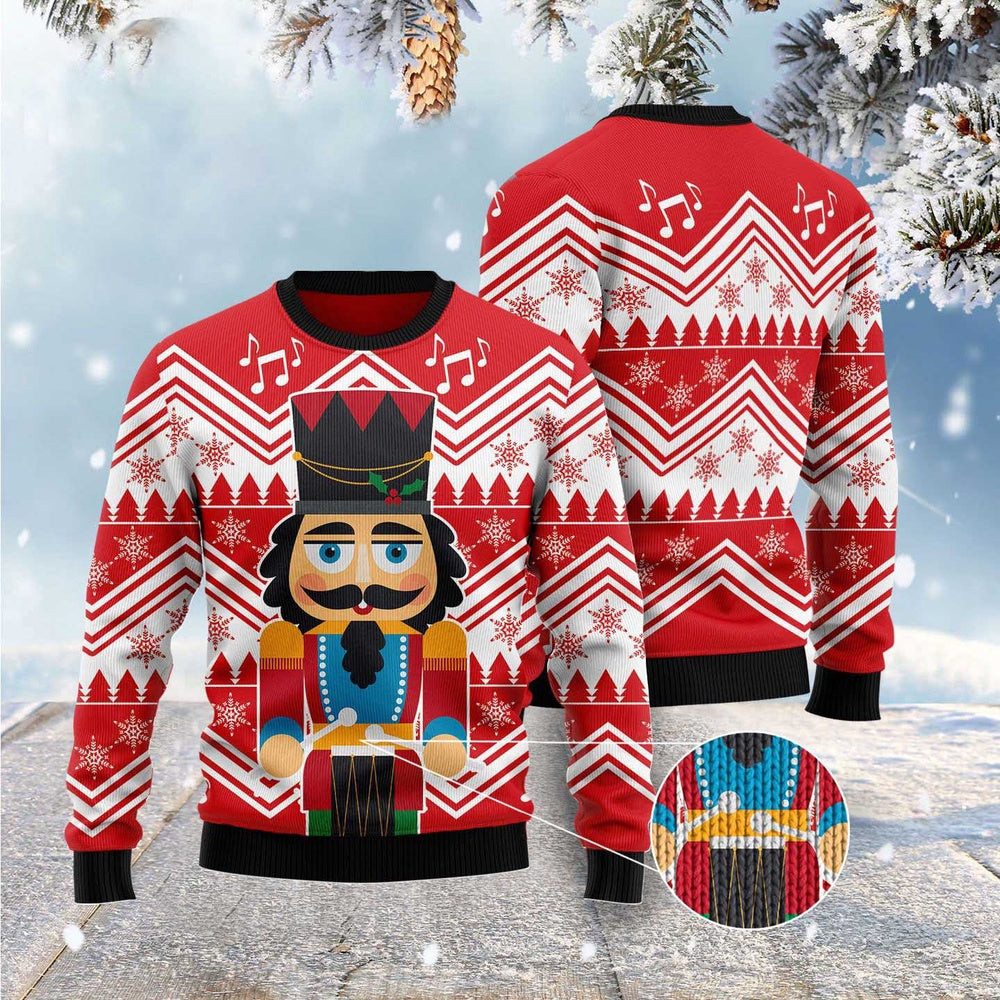 Nutcracker With Drum Ugly Christmas Sweater Funny Ugly Christmas Sweater Best Christmas Gifts