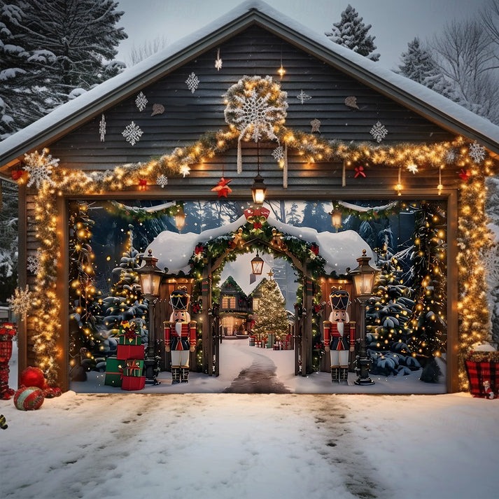 Nutcrackers Christmas Garage Door Cover Festival Winter Home Decor Nutcracker Christmas Gifts