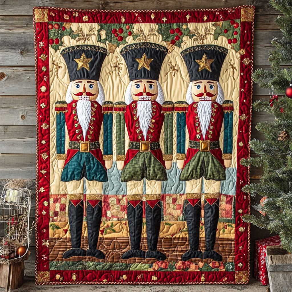 Nutcrackers Quilt Blanket Perfect Gift For Friends and Family on Christmas Day
