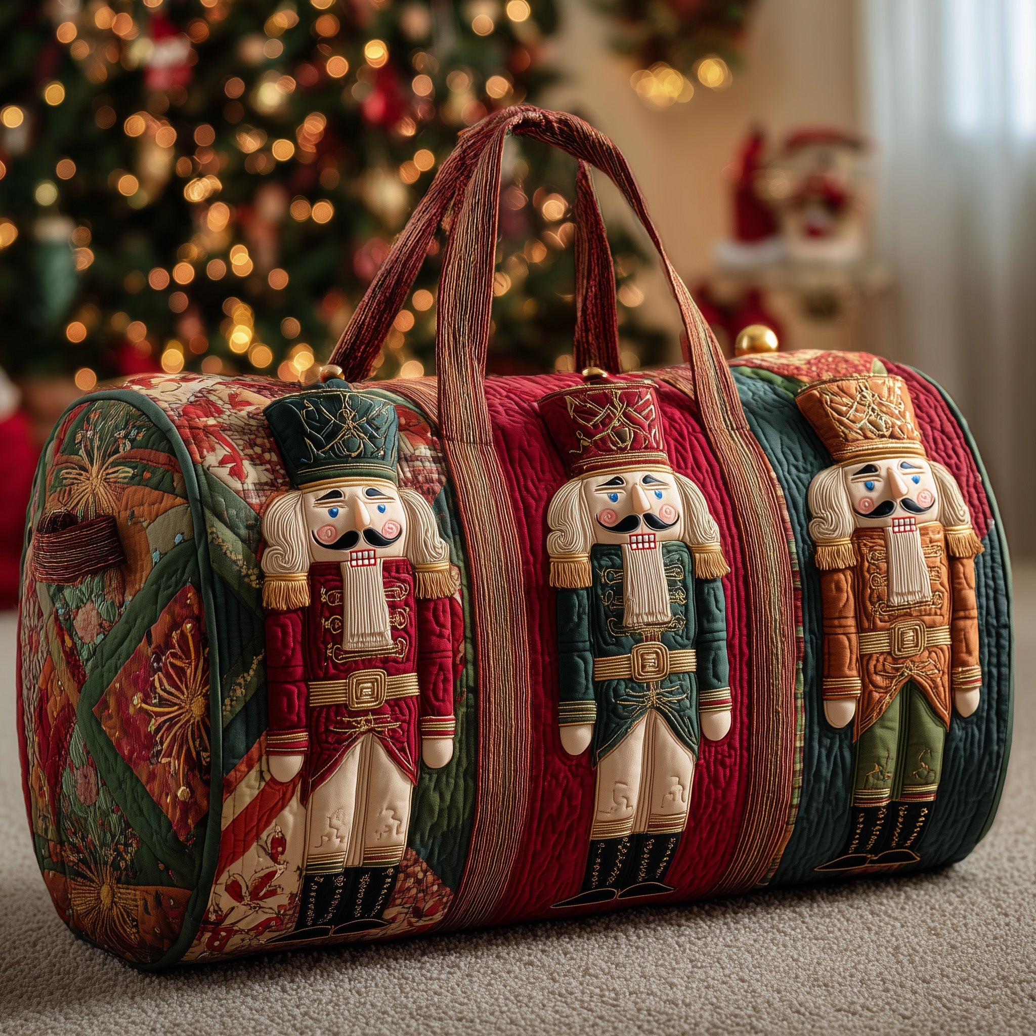 Nutcrackers Quilted Duffle Bag For Daily Commute