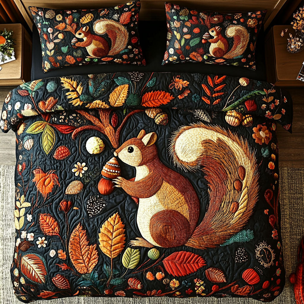 Nutty Autumn Quilted Bedding Set Best Bedspread Set Gift Ideas For Fall