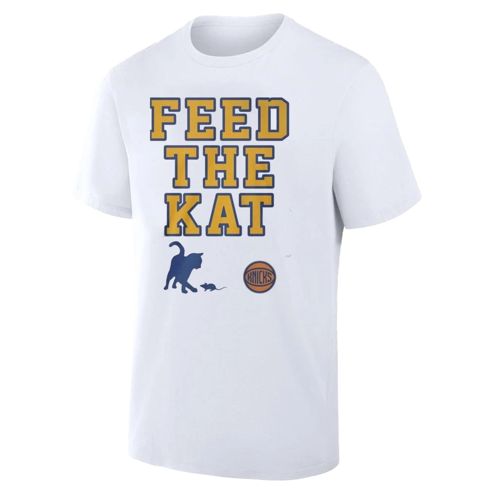 NY Knicks Feed The Kat Basketball T-Shirt 2026 NBA Playoffs Shirt Basketball Gift For Cat Lovers