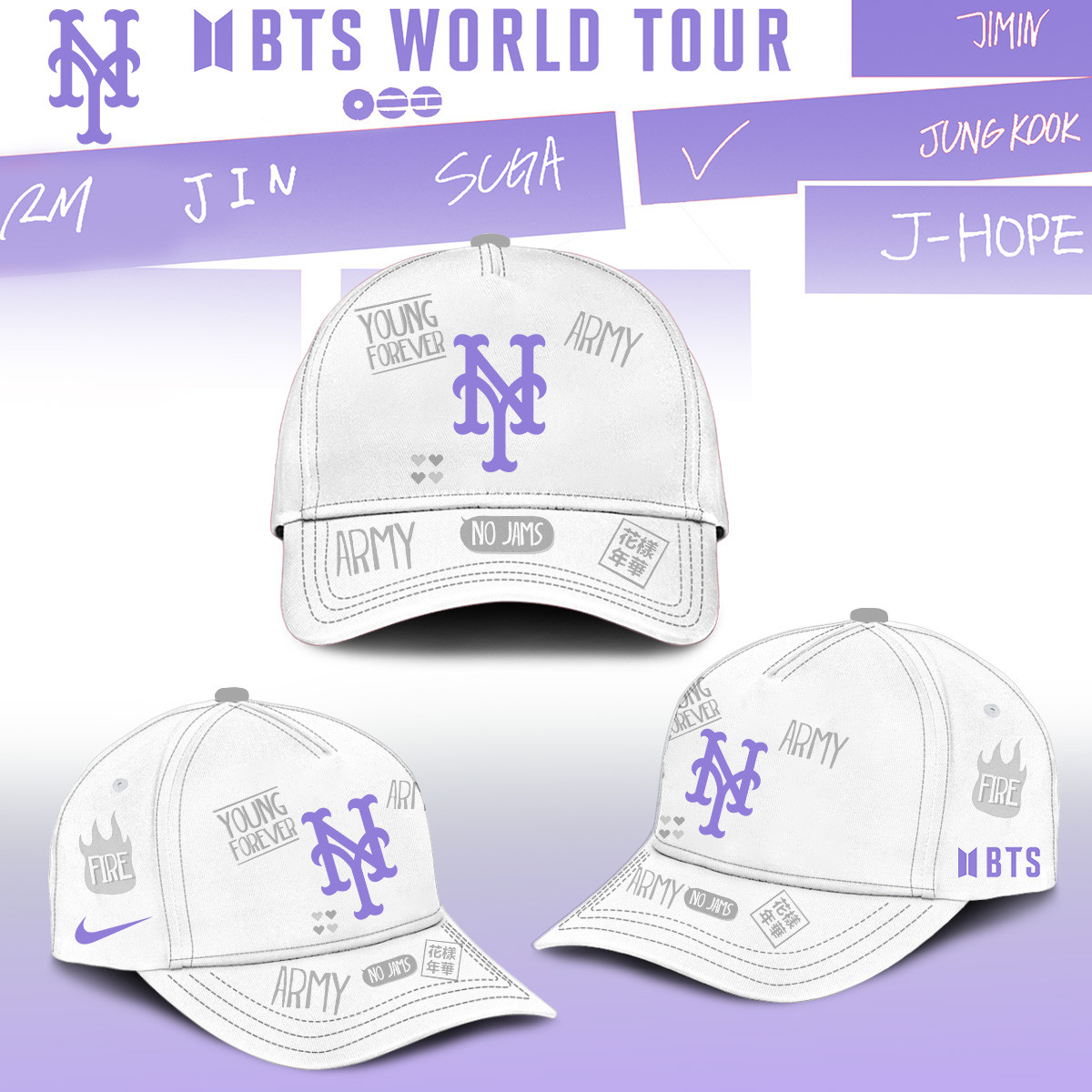 NY Mets x BTS Arirang World Tour 2026 Hat 2026 MLB Playoffs Merch Gift Idea For Friends