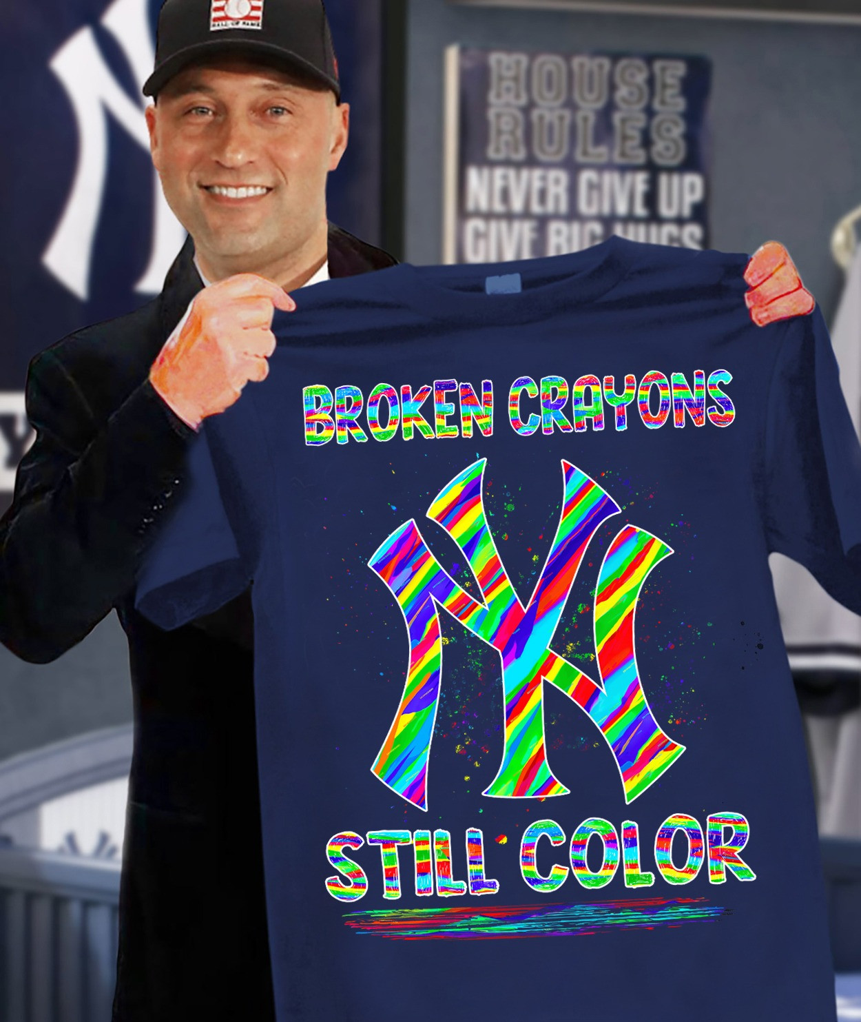 NY New York Yankees Broken Crayons Still Color T-Shirt Support Mental Health Gifts