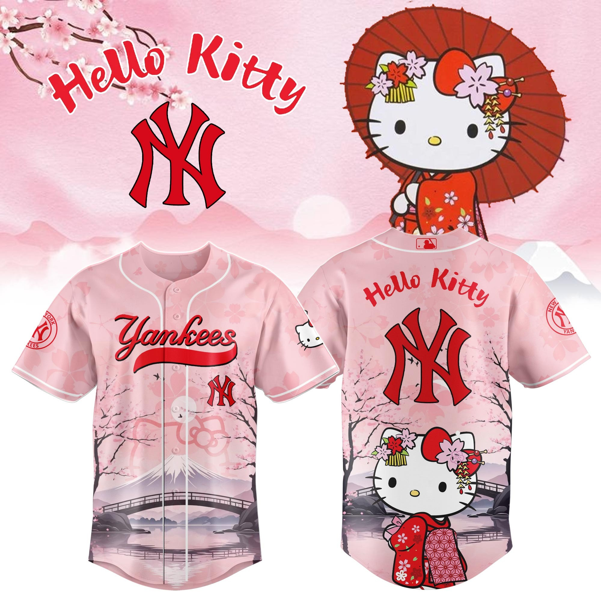 NY Yankees Kitty-Chan Baseball Jersey Presents For Baseball Lovers