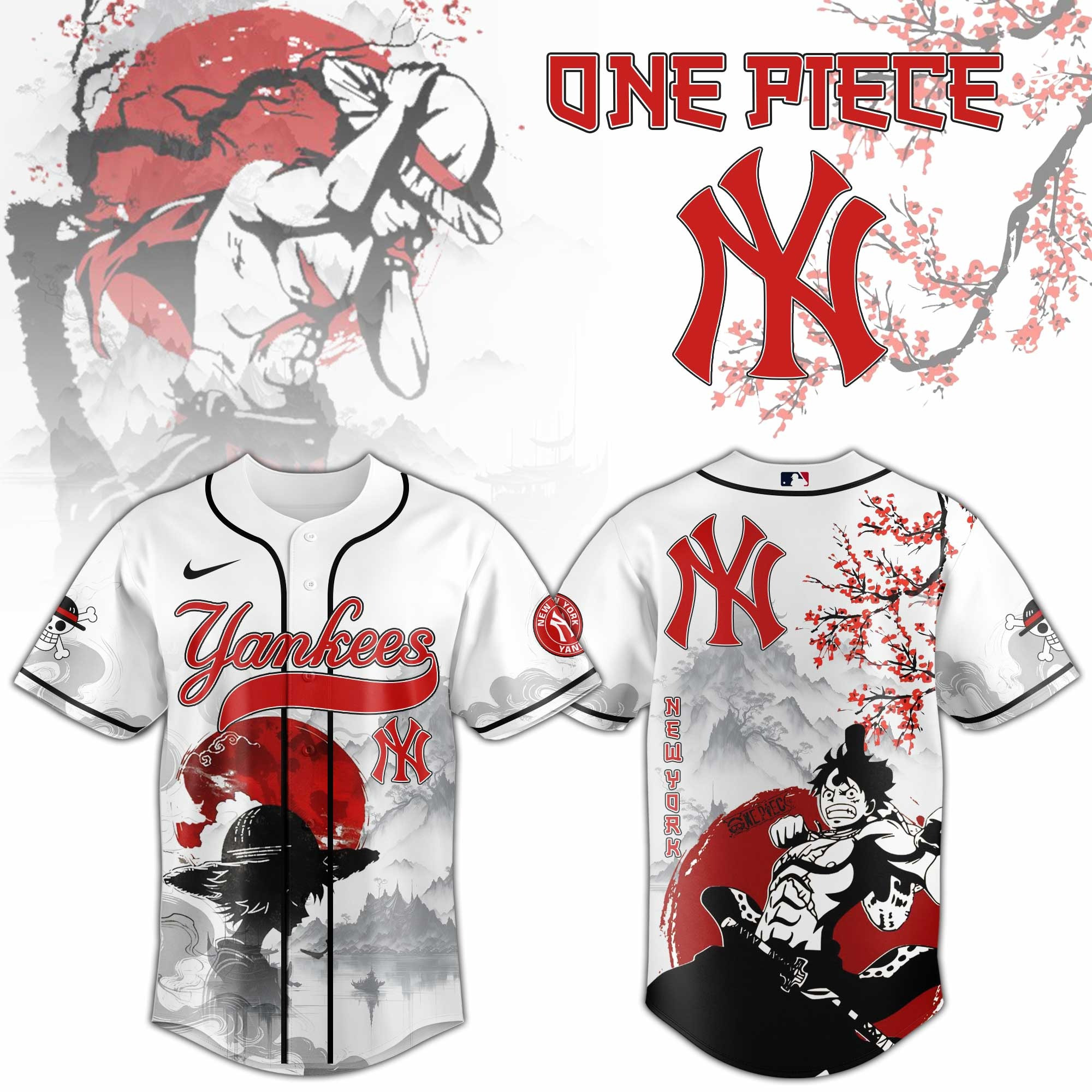 NY Yankees One Piece 2025 Japan Jersey Cool Gifts For Baseball Lovers