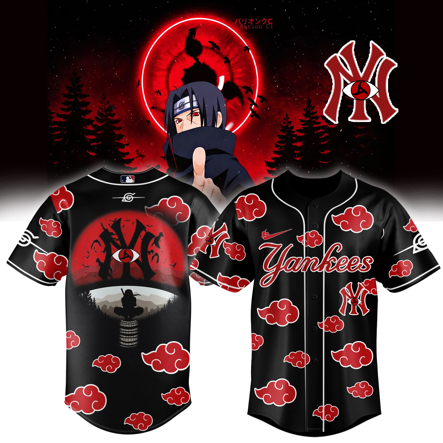 NY Yankees x Naruto Itachi Baseball Jersey Basketball Merch Unique Present For Fans