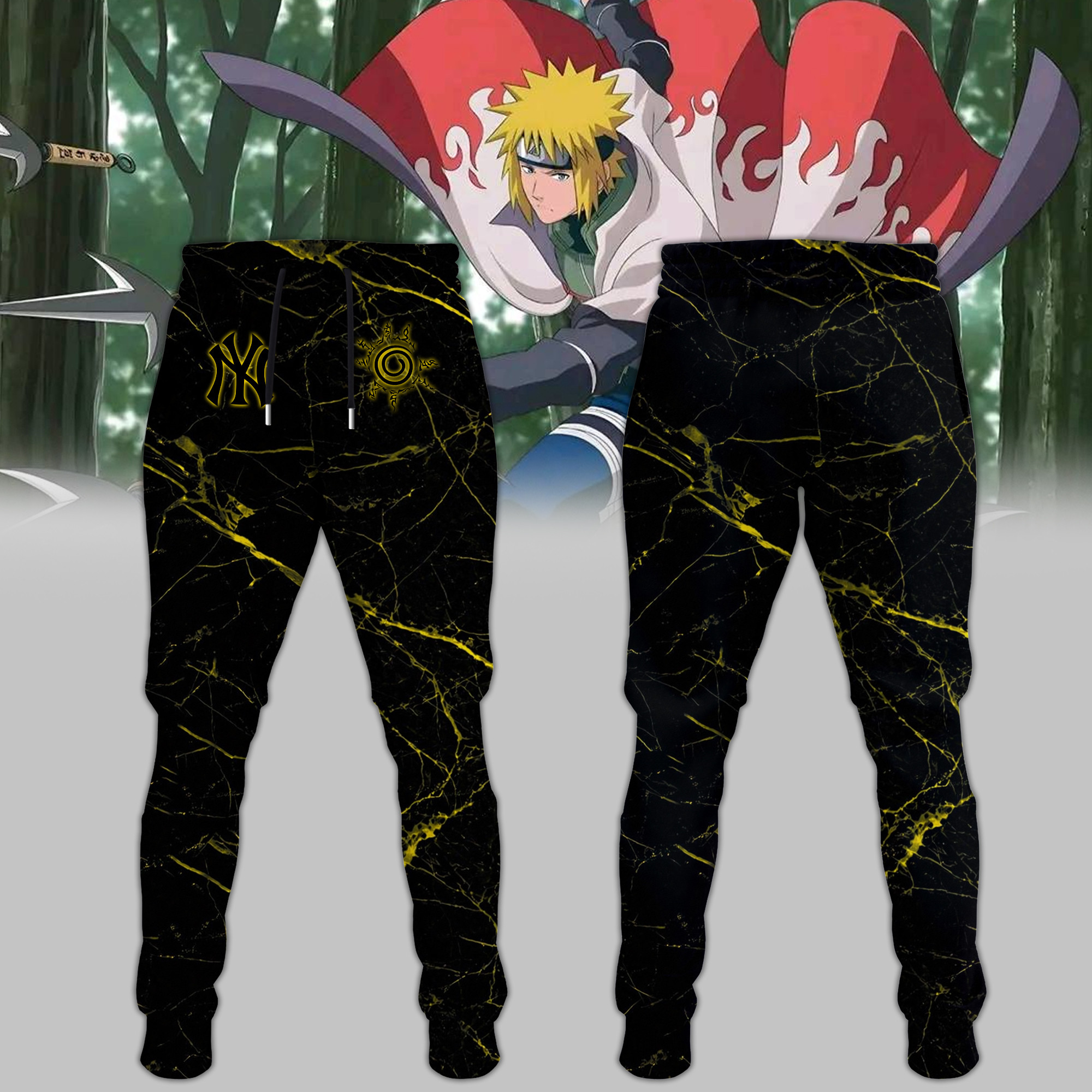 NY Yankees x Naruto Minato Sweatpants 2026 MLB Playoffs Apparel Basketball Players Gift