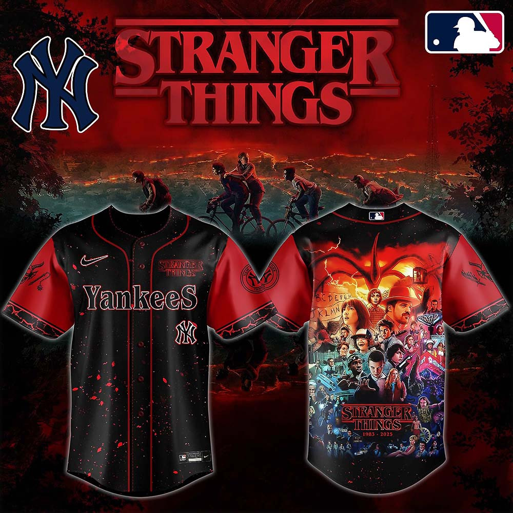 NY Yankees x Stranger Things Jersey 2025 Jersey Gifts For Baseball Fans