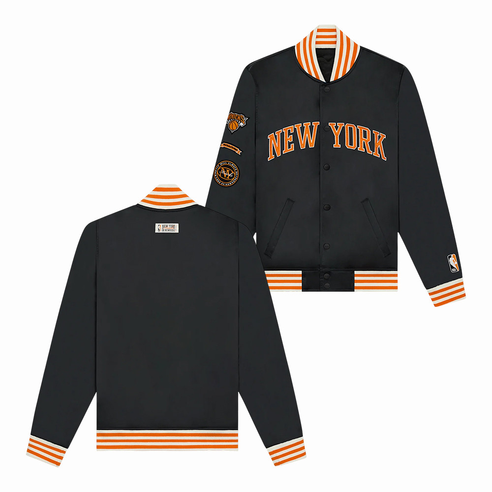 NYON x New York Knicks Basketball Bomber Jacket Game Day Clothing Best Fans Gifts