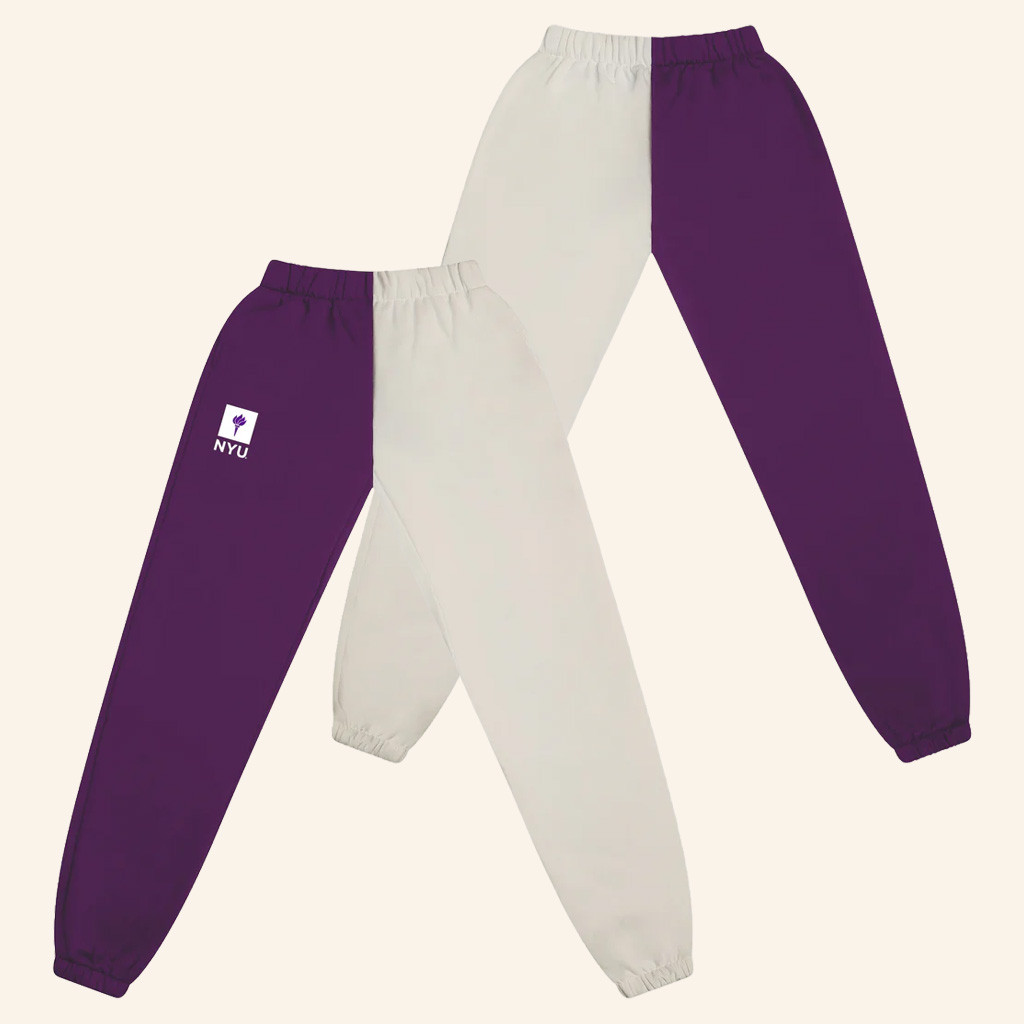 NYU Merch NYU Color Block Sweatpants Birthday Gift Ideas For Sisters NYU Merch NYU Color Block Sweatpants Birthday Gift Ideas For Sisters