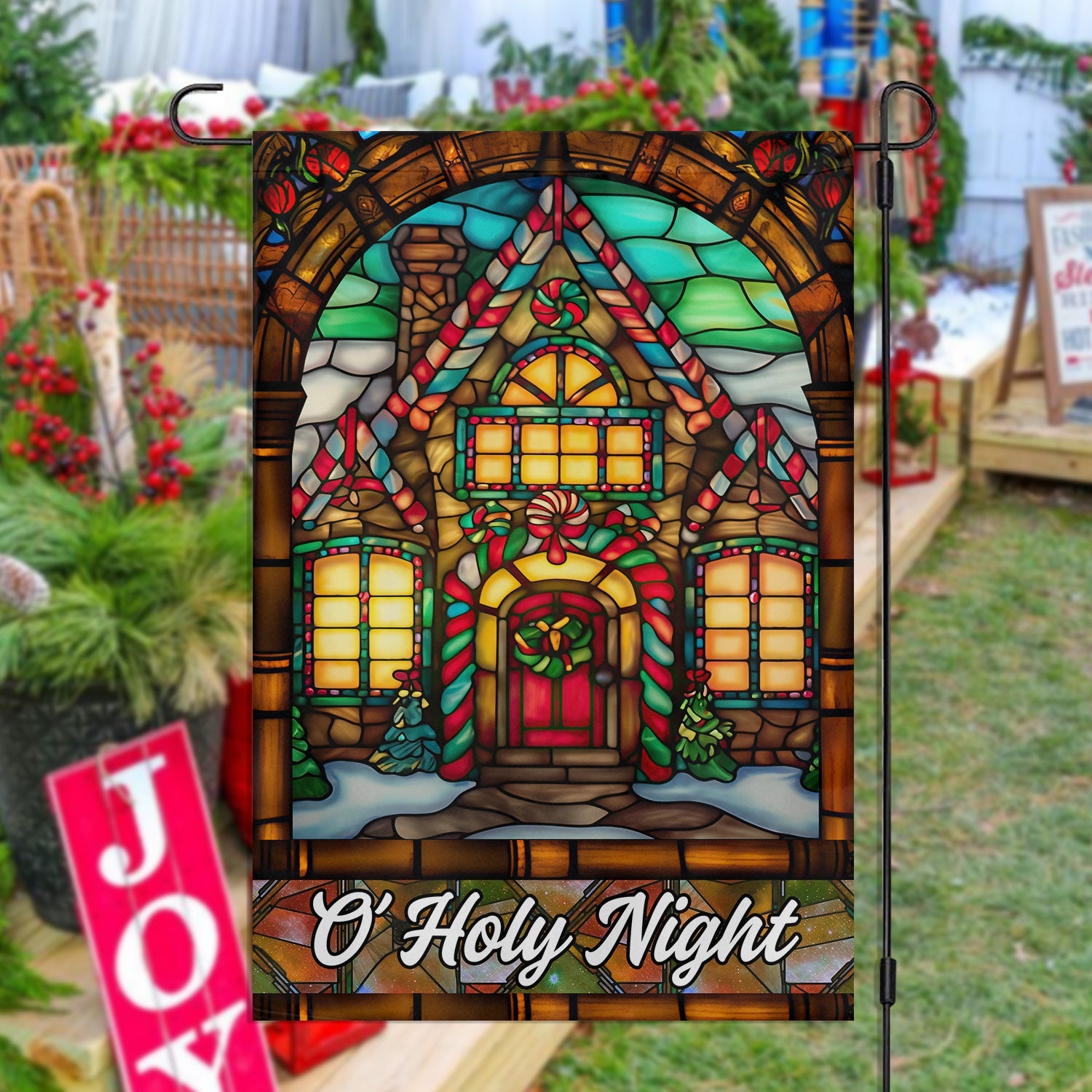 O Holy Night Christmas Garden Flag Nativity Themed Vibes Christians Flag Gift Ideas