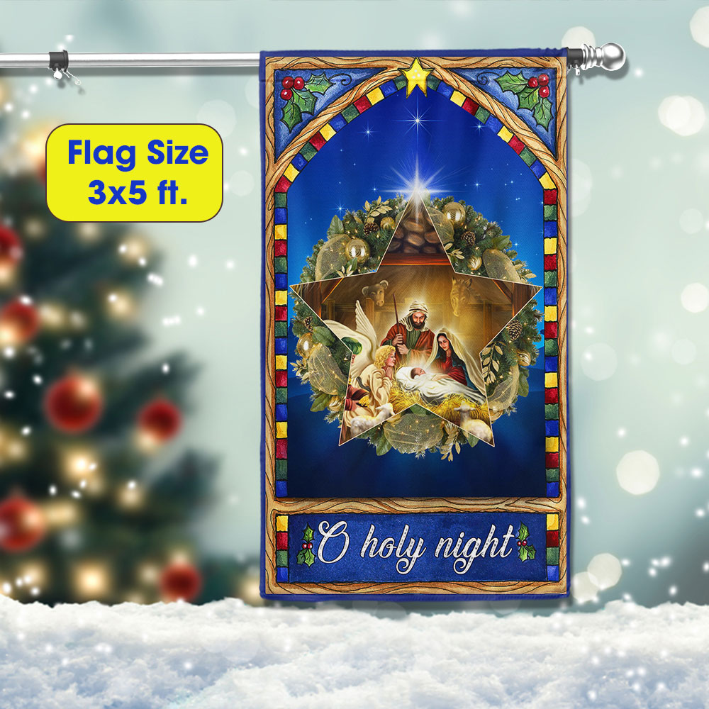 O Holy Night Christmas Nativity Jesus Flag