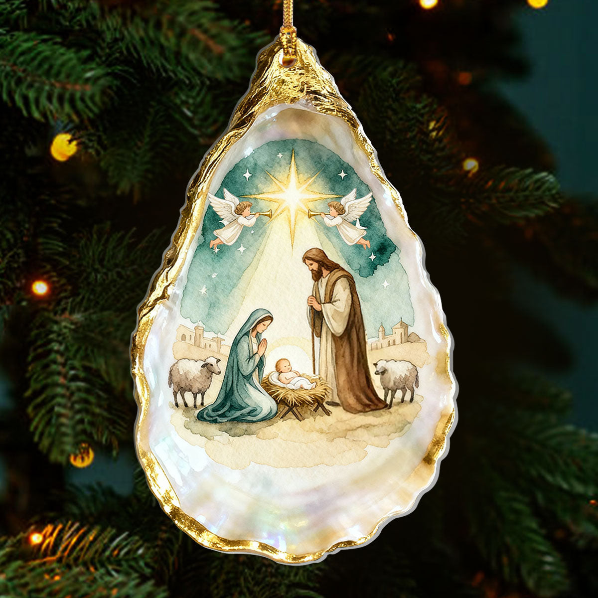 O Holy Night On The Shell Christmas Ornament Holiday Decor Christian Gifts Ideas