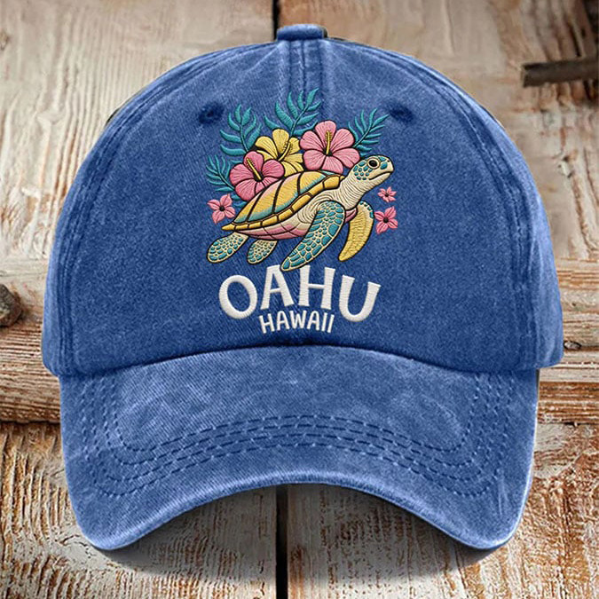 Oahu Hawaii Sea Turtle Floral Hat Galathreads Baseball Cap Unique Gift For Turtle Lovers