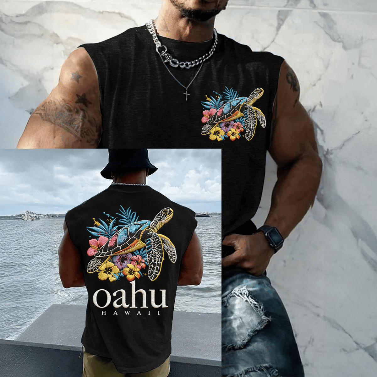 Oahu Hawaii Sea Turtle Tank Top Galathreads Merch Unique Gift For Husband
