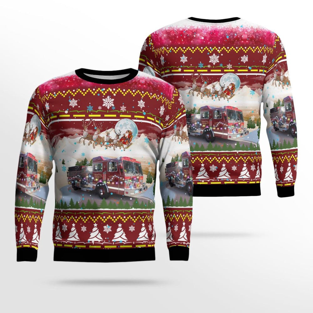 Oak Bluffs Fire-EMS Department Oak Bluffs Massachusetts Christmas AOP Ugly Sweater Christmas Unisex Sweaters Gift For Christmas