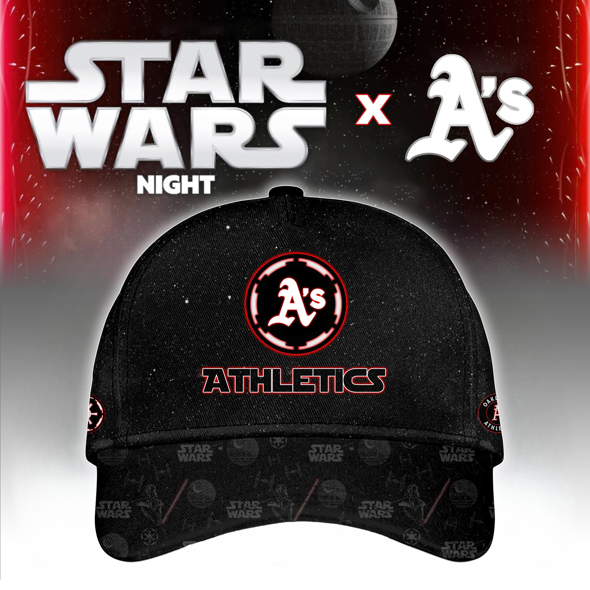 Oakland Athletics MLB x Star War Night Special Edition Hat 2025 Unique Gifts For Baseball Fans