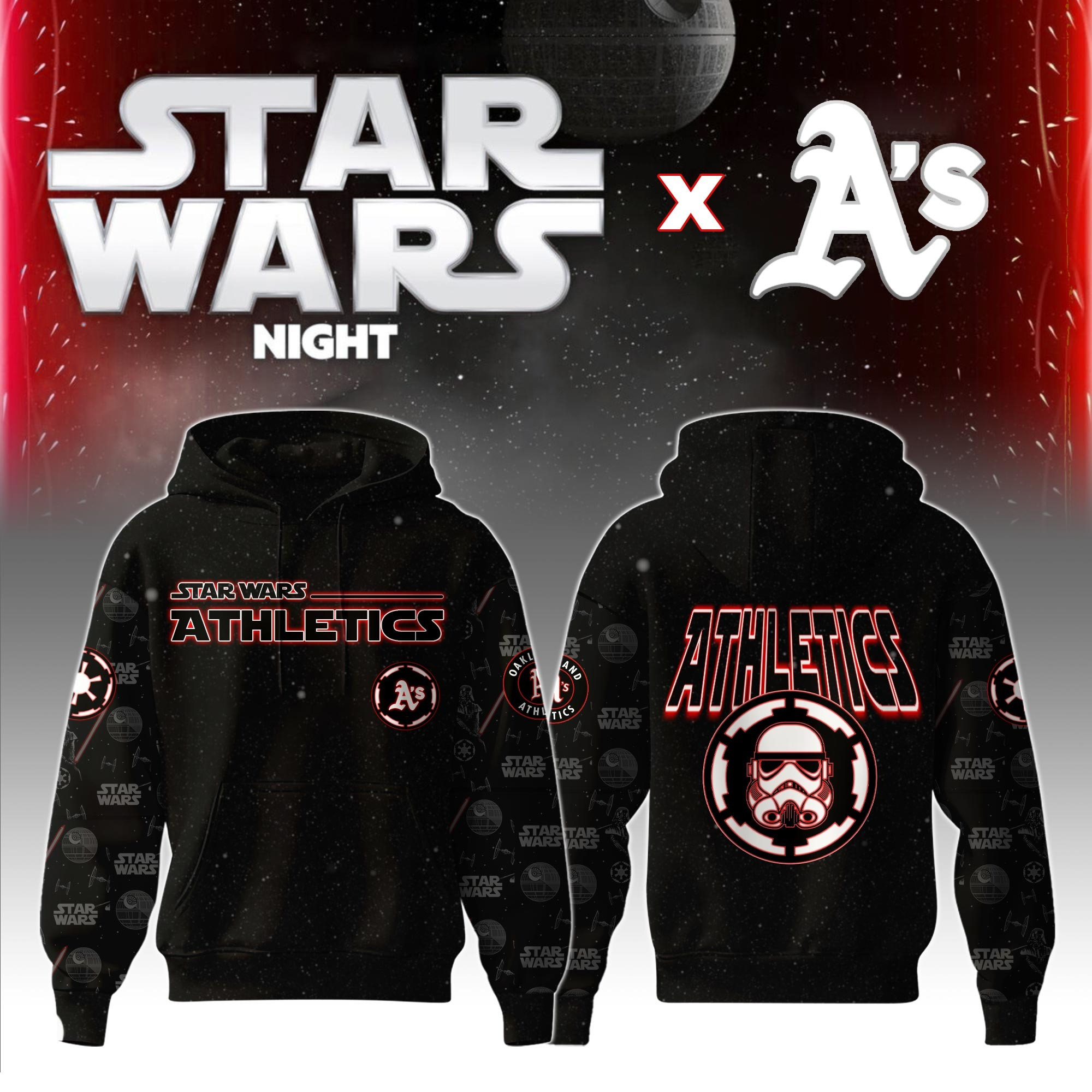 Oakland Athletics MLB x Star War Night Special Edition Hoodie 2025 Best Gifts For Baseball Fans