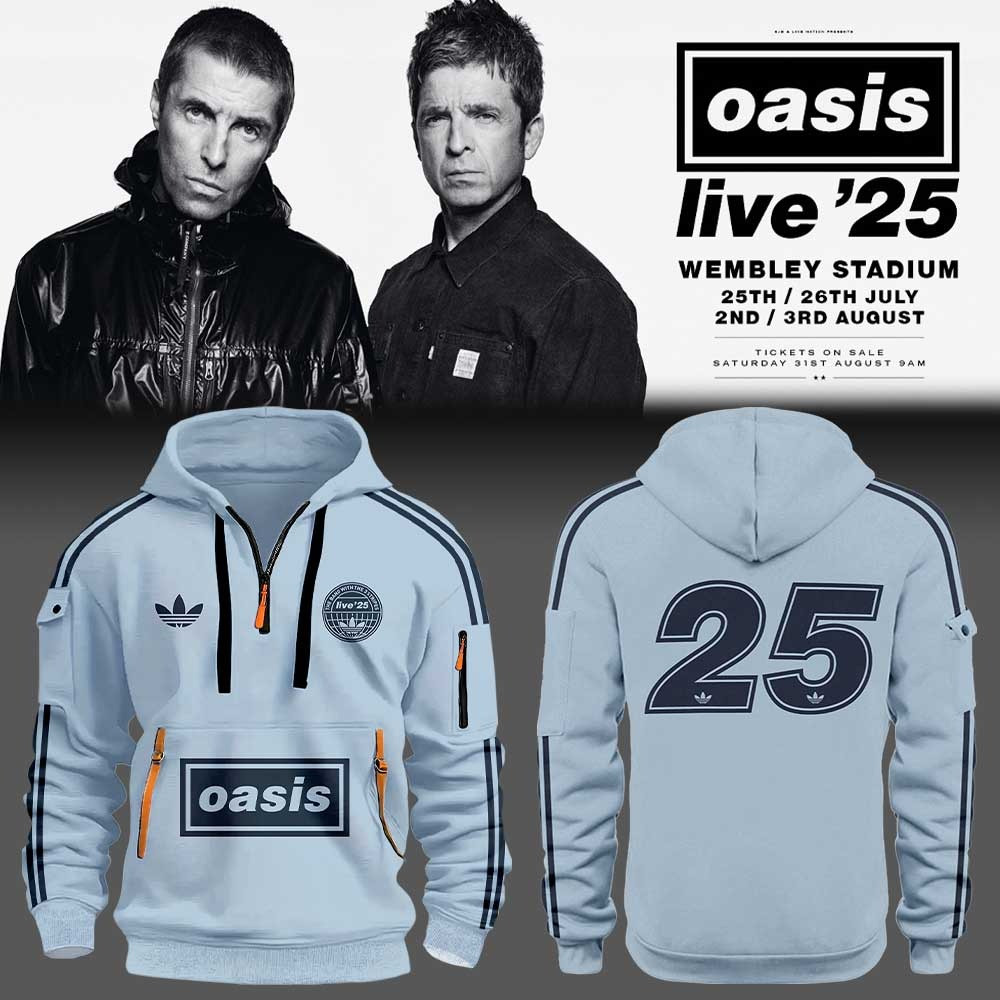 Oasis Live 25 25 Cream Half Zip-Hoodie Unique Gifts For Football Lovers