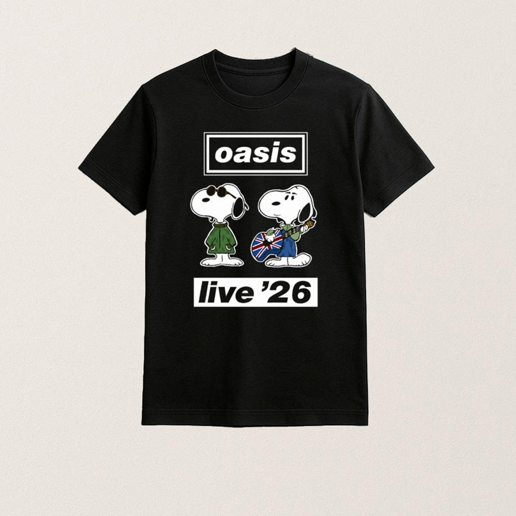 Oasis Live 26 Snoopy Shirt Oasis Merch Gifts For Rock Band Fans
