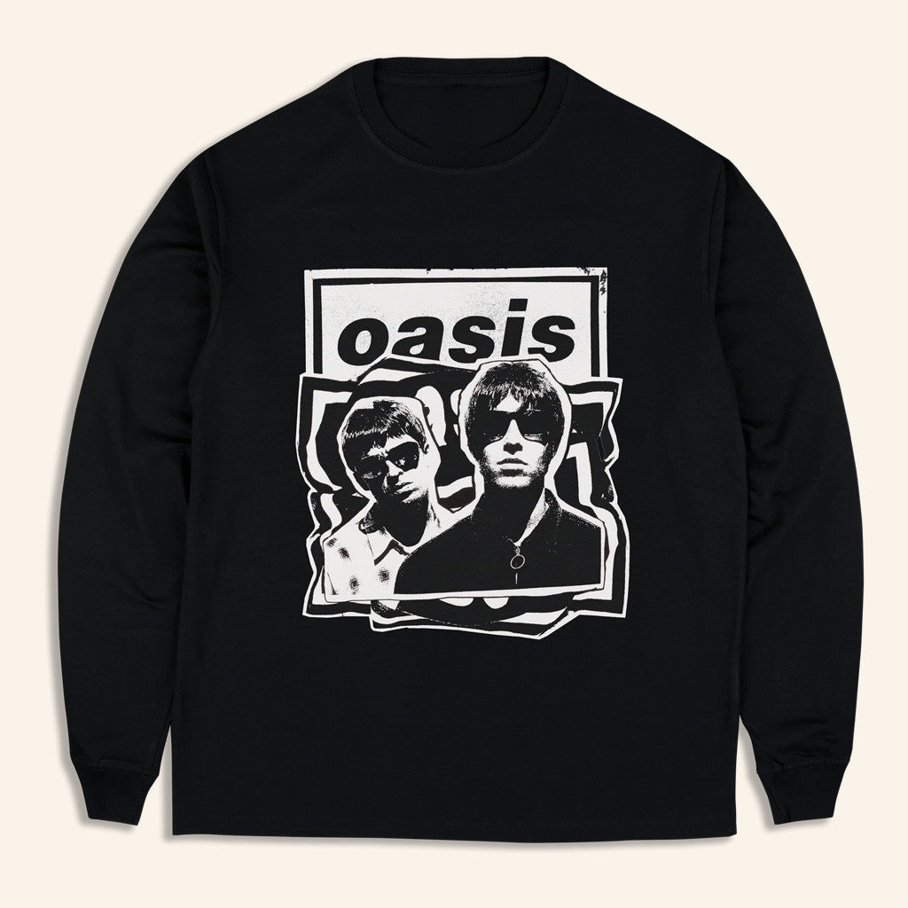 Oasis Merch 2025 Live 25 Cut Out Photo Sweatshirt Black Presents For Boyfriend