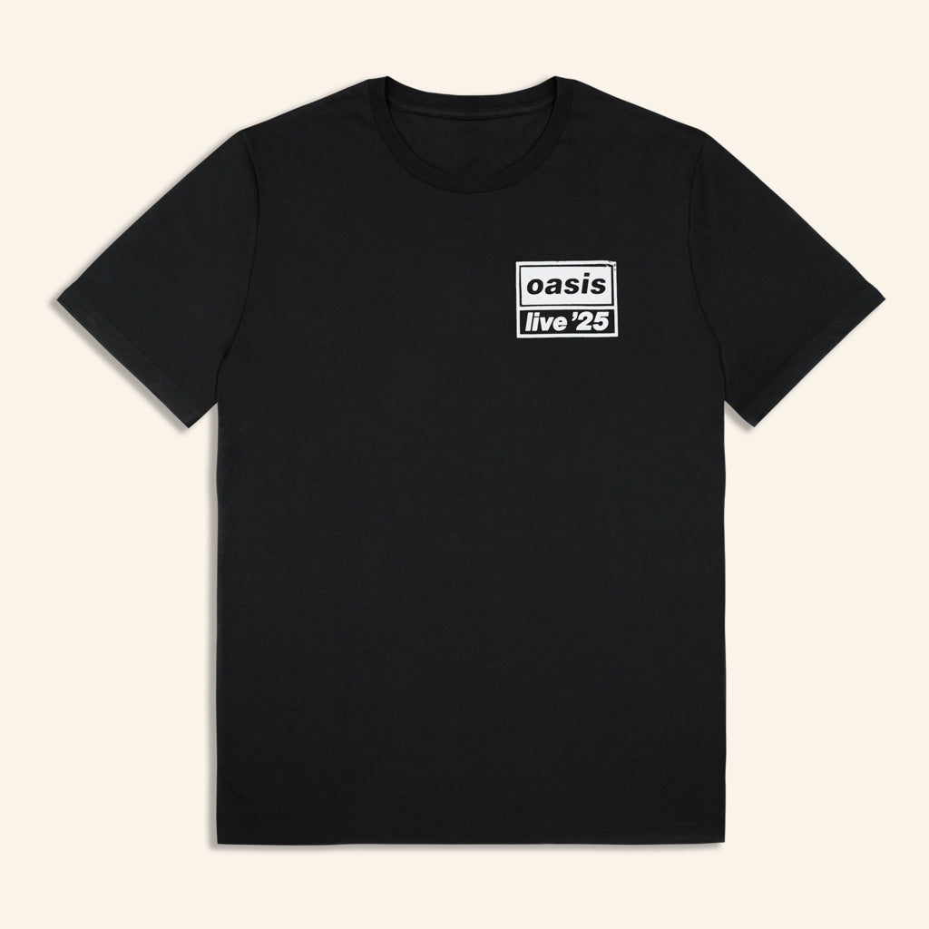 Oasis Merch 2025 Live 25 Distressed Tour Logo T-Shirt Black Gift Ideas For Friends Oasis Merch 2025 Live 25 Distressed Tour Logo T-Shirt Black Gift Ideas For Friends