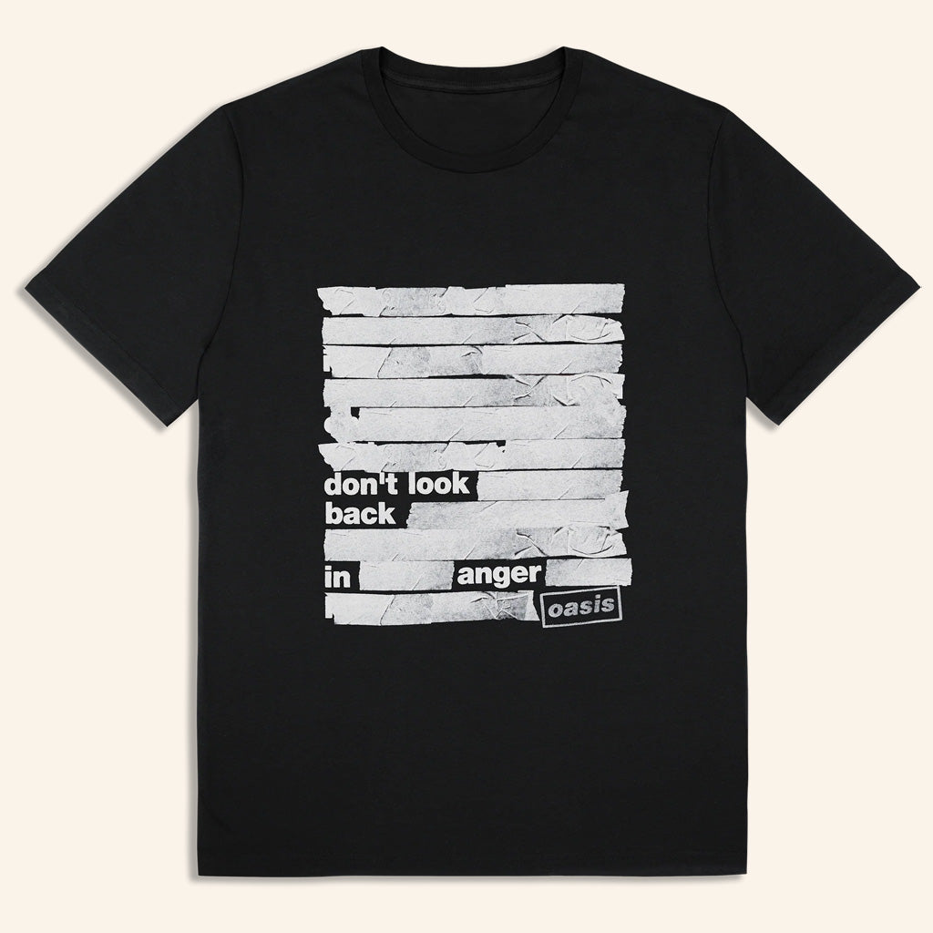 Oasis Merch 2025 Live 25 Dont Look Back In Anger Tape T-Shirt Black Best Gifts For Husband Oasis Merch 2025 Live 25 Dont Look Back In Anger Tape T-Shirt Black Best Gifts For Husband