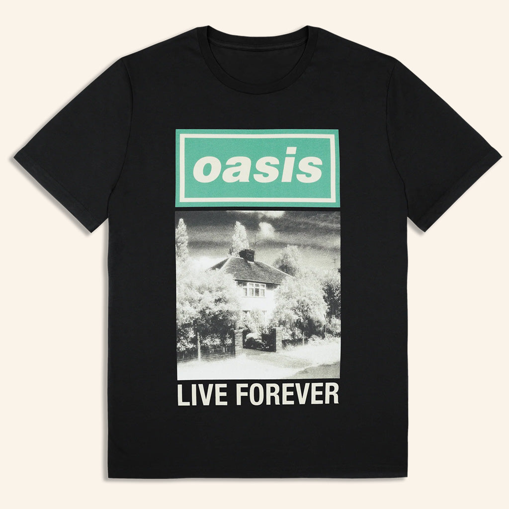 Oasis Merch 2025 Live 25 Live Forever Cover T-Shirt Black Best Gifts For Friends