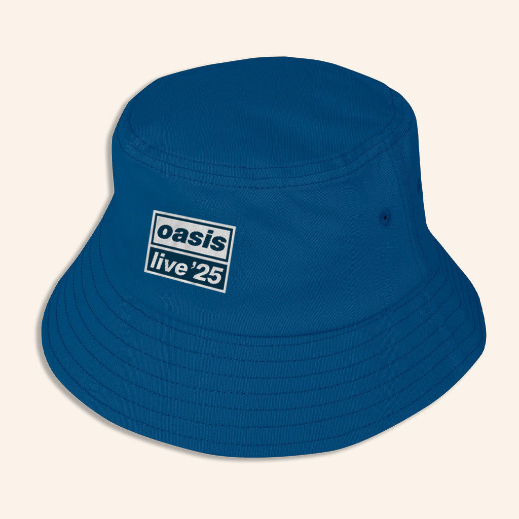 Oasis Merch 2025 Live 25 Printed Logo Bucket Hat Royal Presents For Boyfriend