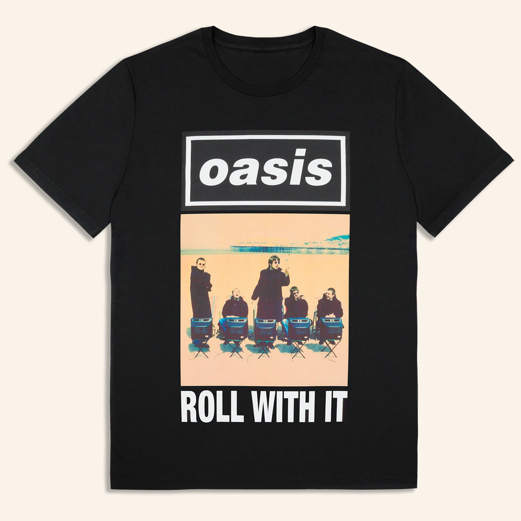Oasis Merch 2025 Live 25 Roll With It Cover T-Shirt Black Best Gifts For Dad Oasis Merch 2025 Live 25 Roll With It Cover T-Shirt Black Best Gifts For Dad
