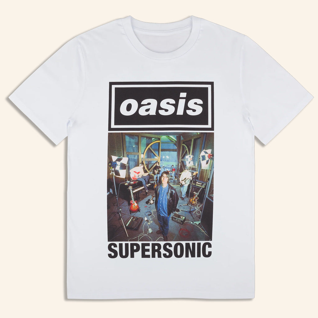 Oasis Merch 2025 Live 25 Supersonic Cover T-Shirt White Gifts For Fans Oasis Merch 2025 Live 25 Supersonic Cover T-Shirt White Gifts For Fans