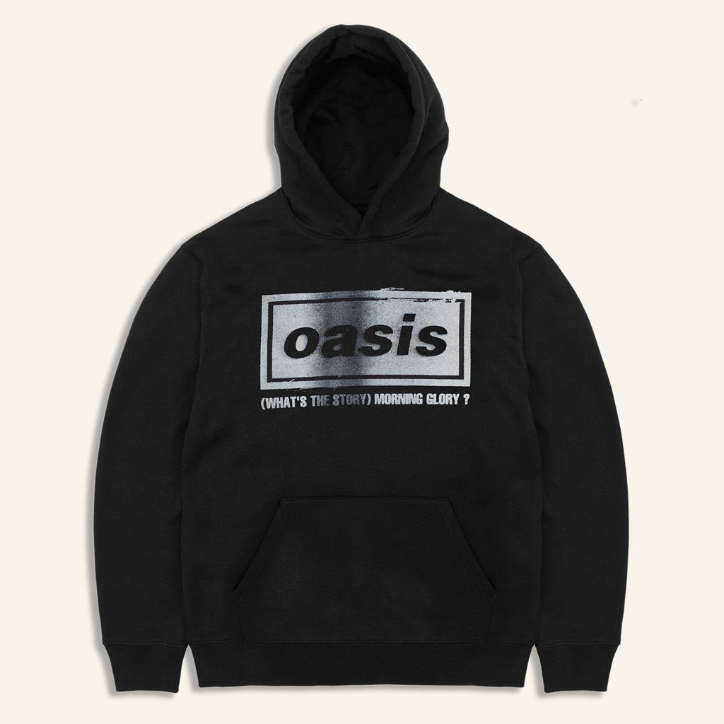 Oasis Merch 2025 Live 25 What's The Story Distressed Logo Hoodie Black Gifts For Dad