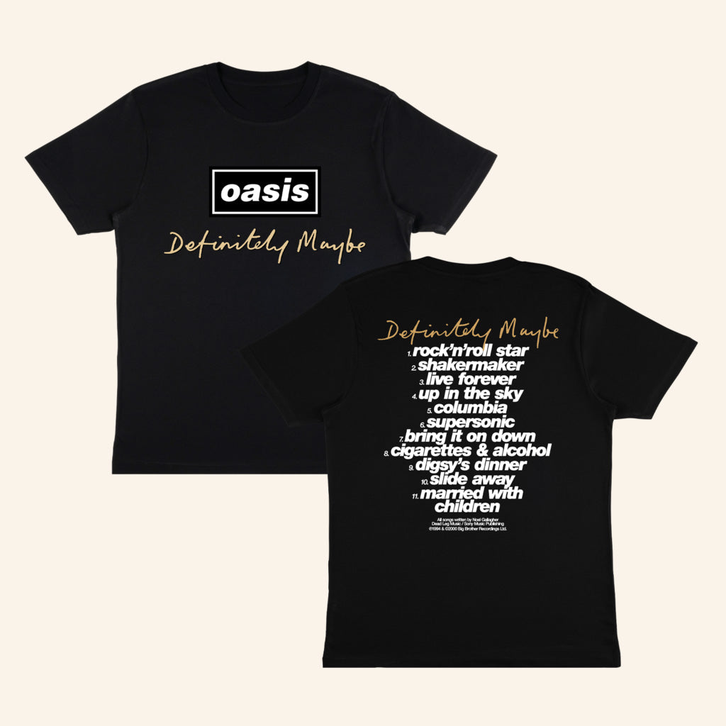 Oasis Merch 2025 Oasis Definitely Maybe Tracklist T-Shirt Gifts For Friends