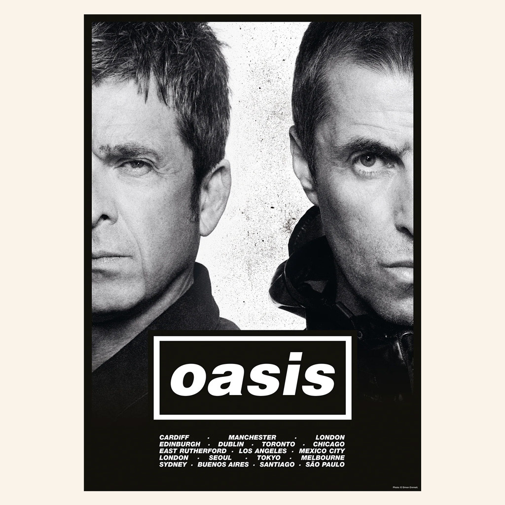Oasis Merch Half Faces Live '25 World Tour Poster Home Decor Presents For Music Lovers